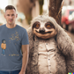 Sloth T-Shirt - An Autumnal Walk in Blue