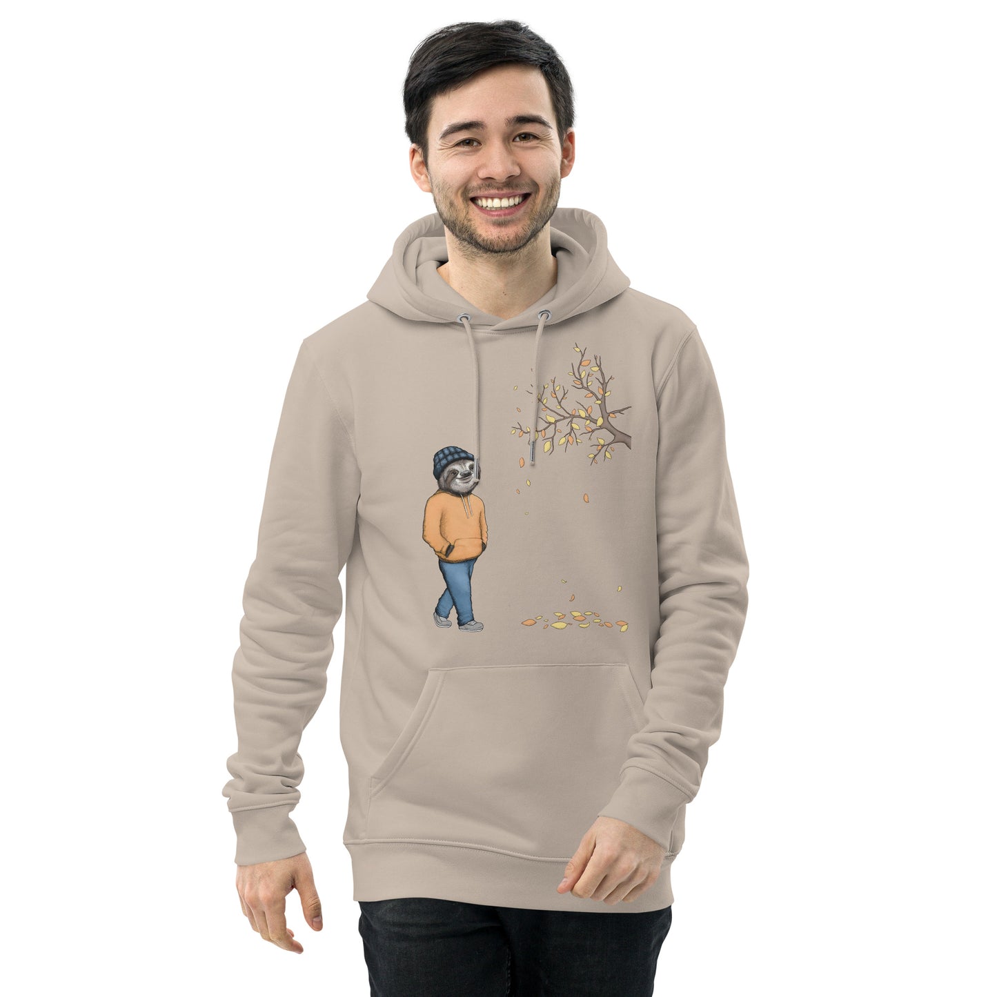 Sloth Organic Cotton Hoodie - In Navy and Desert Dusk