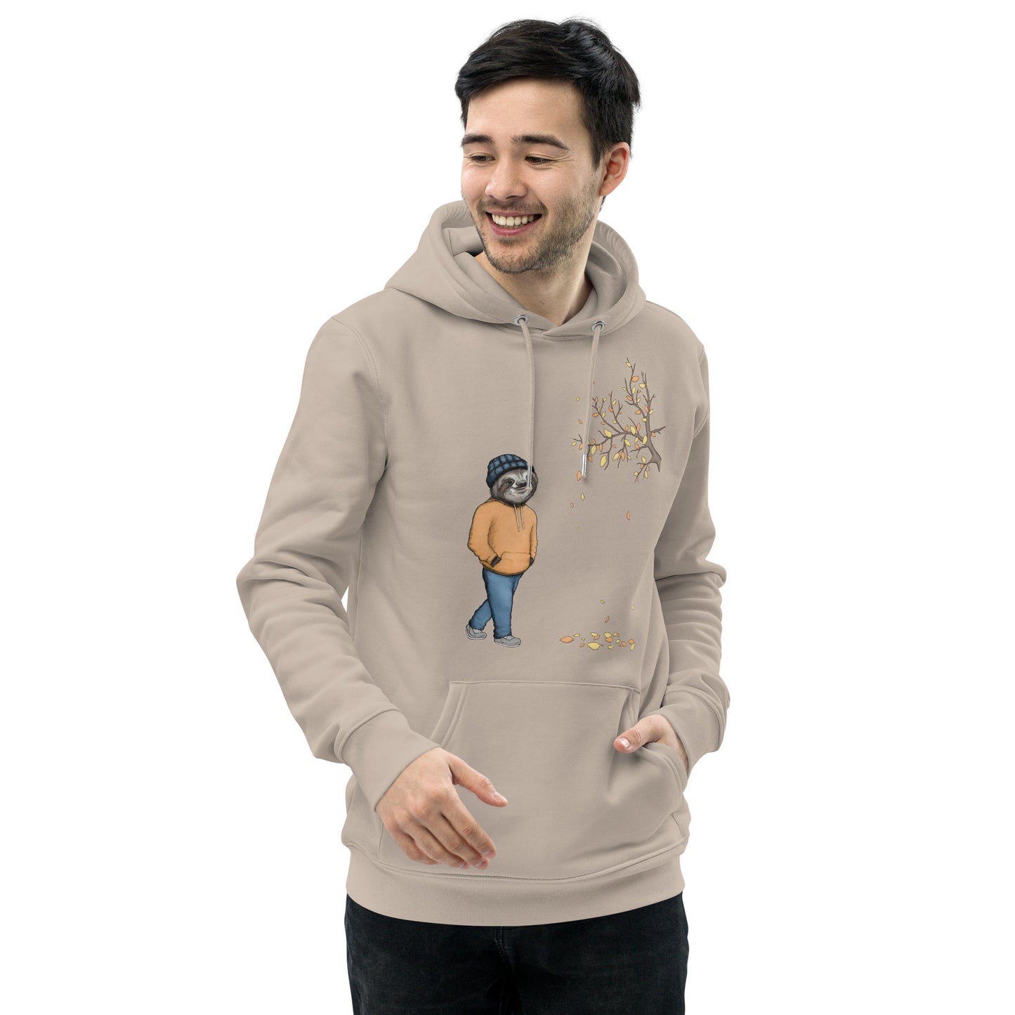 Sloth Organic Cotton Hoodie - In Navy and Desert Dusk