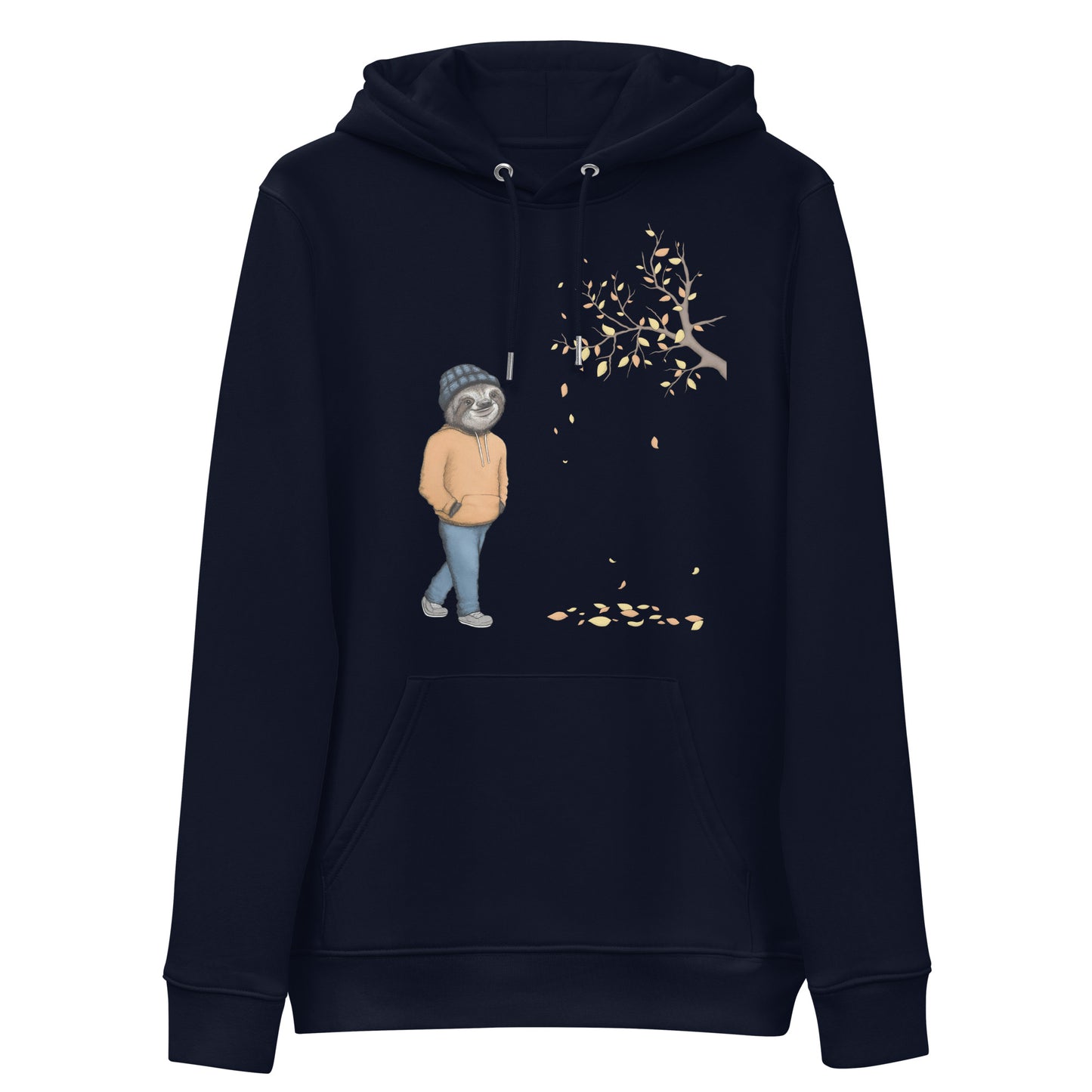 Sloth Organic Cotton Hoodie - In Navy and Desert Dusk