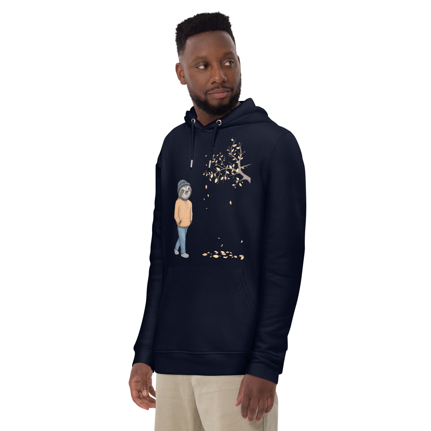 Sloth Organic Cotton Hoodie - In Navy and Desert Dusk