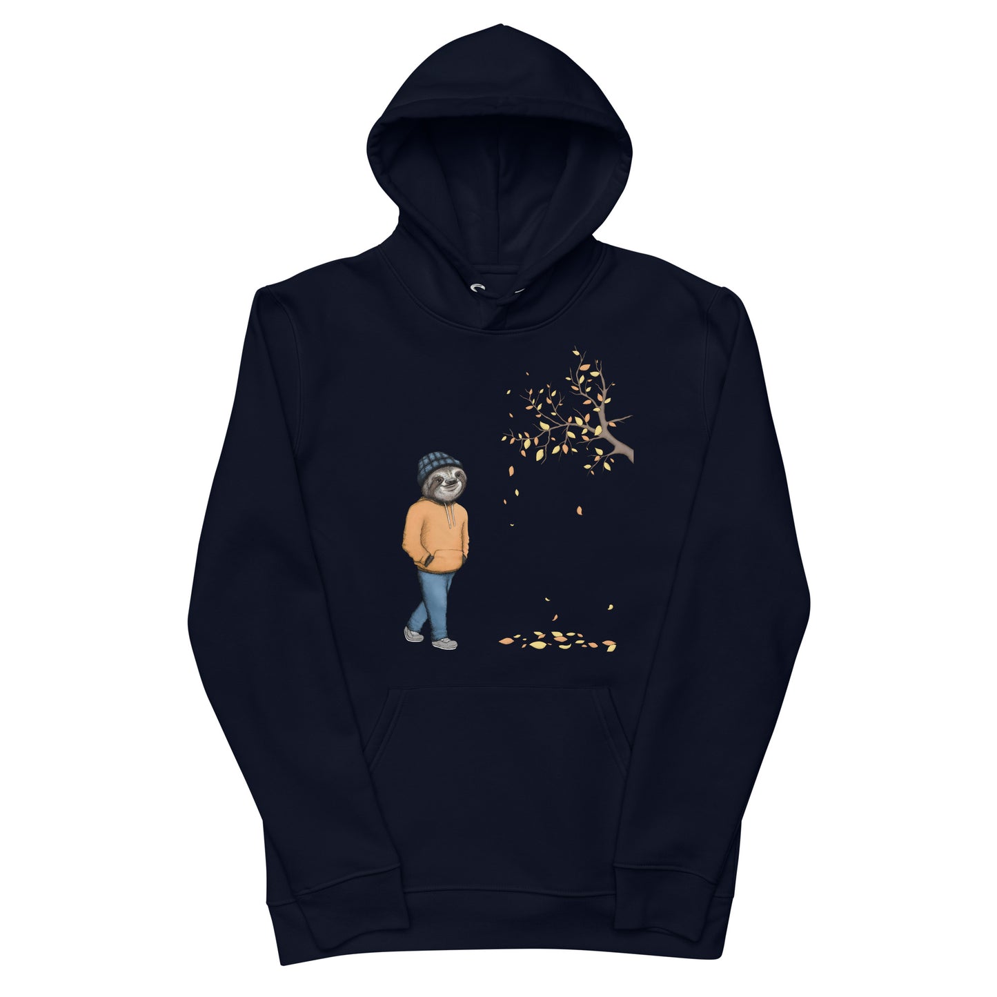 Sloth Organic Cotton Hoodie - In Navy and Desert Dusk