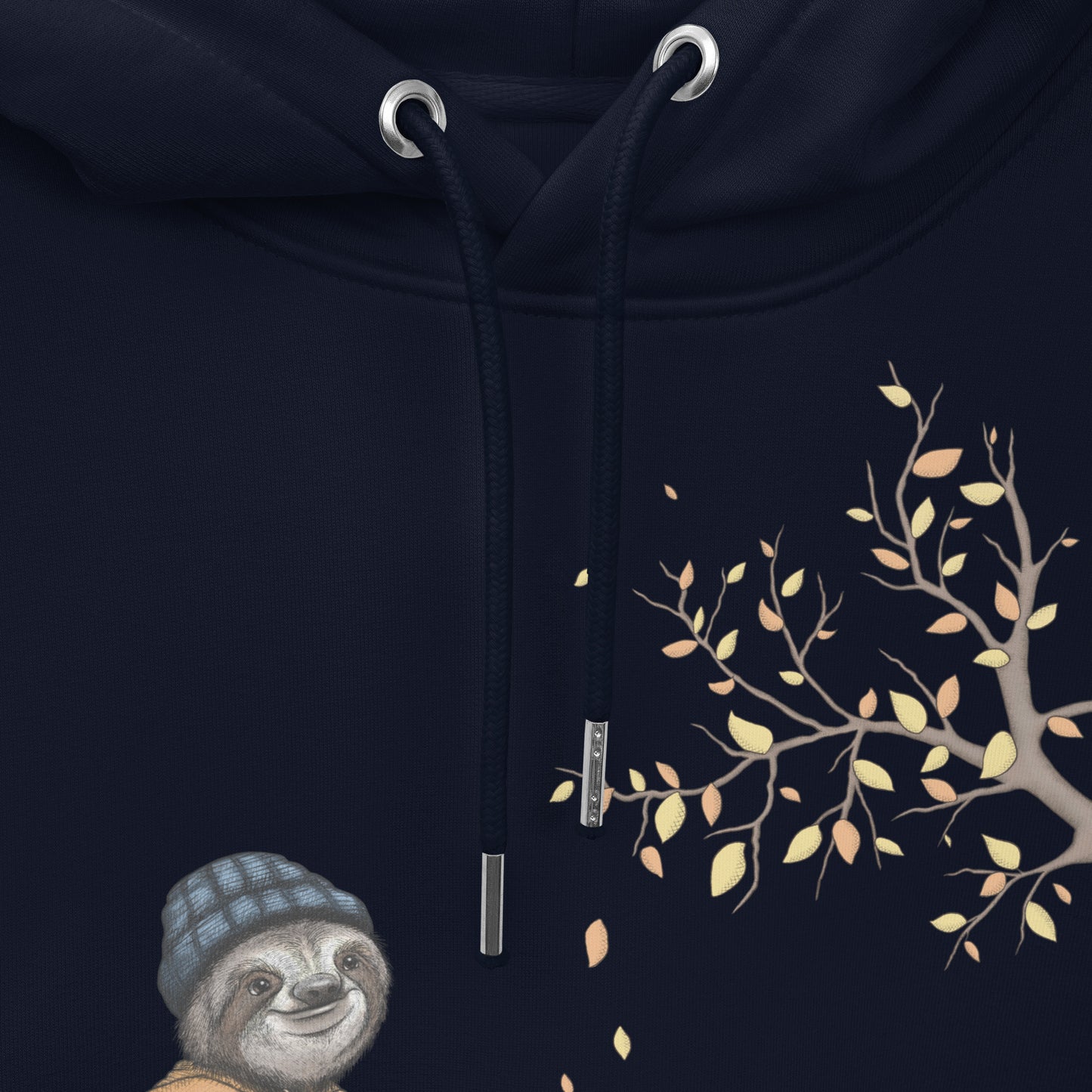 Sloth Organic Cotton Hoodie - In Navy and Desert Dusk