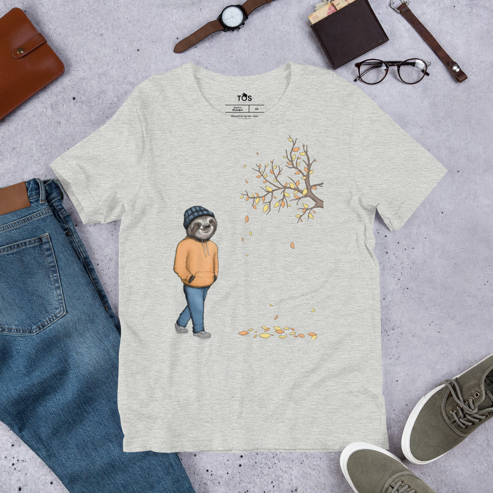 Sloth T-Shirt - An Autumnal Walk (Extra Sizes and Colours)