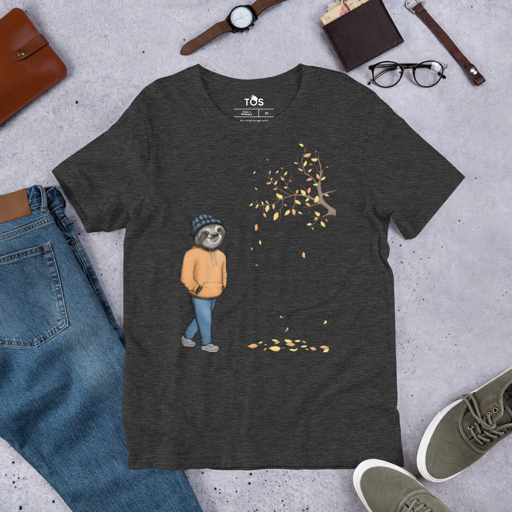 Sloth T-Shirt - An Autumnal Walk (Extra Sizes and Colours)