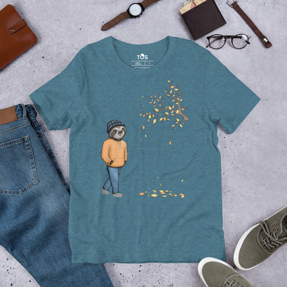 Sloth T-Shirt - An Autumnal Walk (Extra Sizes and Colours)